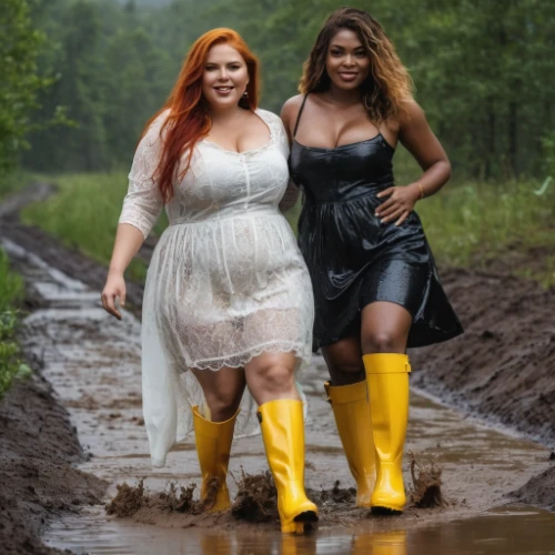 rubber boots,plus-size model,celtic woman,dirt road,sustainability icons,walking in the rain,plus-size,vegan icons,leather boots,rain boot,women's boots,floods,rain pants,singer and actress,social,mud,off-roading,high water,latex clothing,heidi country