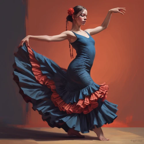 flamenco,dancer,girl in a long dress,twirl,dance,digital painting,salsa dance,latin dance,ethnic dancer,twirling,twirls,world digital painting,ballet dancer,hoopskirt,dancing,dance with canvases,arabesque,ballerina,little girl twirling,quinceañera,Conceptual Art,Fantasy,Fantasy 01