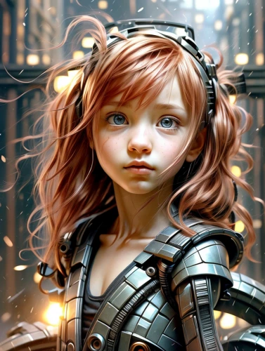 sci fiction illustration,world digital painting,steampunk,fantasy portrait,little girl fairy,fantasy art,redhead doll,the little girl,child fairy,cinnamon girl,little girl in wind,fae,child girl,3d fantasy,nora,children's background,little girl,cg artwork,cyborg,child portrait