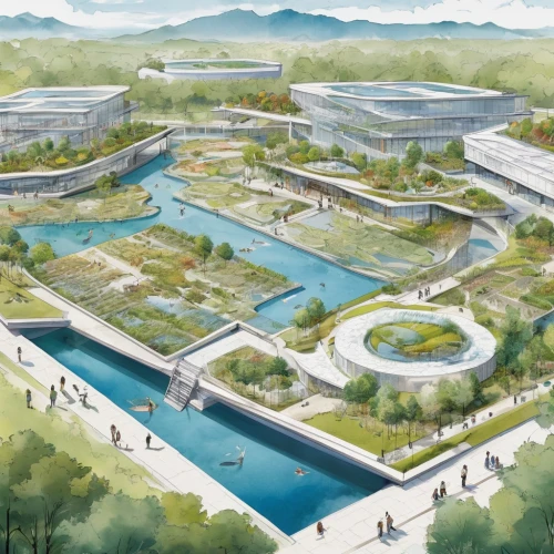 home of apple,solar cell base,futuristic architecture,smart city,eco-construction,futuristic landscape,school design,ecological sustainable development,garden of plants,artificial islands,eco hotel,chinese architecture,apple inc,shenzhen vocational college,urban development,wastewater treatment,futuristic art museum,urban design,archidaily,building valley,Unique,Design,Infographics