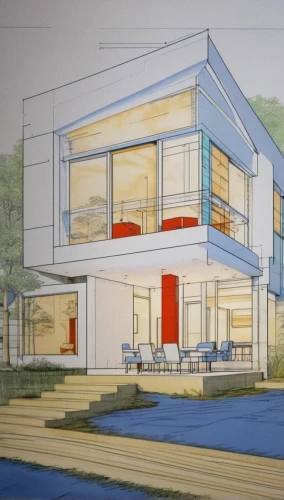 smart house,mid century house,modern house,house drawing,3d rendering,modern architecture,residential house,mid century modern,architect plan,prefabricated buildings,two story house,cubic house,archidaily,glass facade,core renovation,technical drawing,frame house,dunes house,smart home,contemporary,Design Sketch,Design Sketch,Blueprint