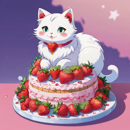 strawberrycake,strawberries cake,sweetheart cake,tea party cat,strawberry,a cake,strawberry pie,little cake,cherrycake,strawberry dessert,strawberry tart,cake,strawberry roll,shortcake,torte,mock strawberry,cat kawaii,birthday banner background,wedding cake,pink cat,Illustration,Japanese style,Japanese Style 03