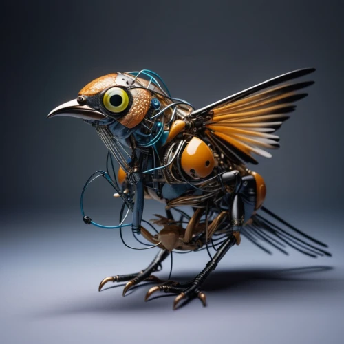 scrap sculpture,artificial fly,winged insect,aglais io,anthropomorphized animals,drone bee,exoskeleton,bombyx mori,membrane-winged insect,entomology,an ornamental bird,3d crow,blue-winged wasteland insect,bird fly,cicada,scarab,net-winged insects,pallet doctor fish,arthropod,predatory bird,Photography,General,Realistic