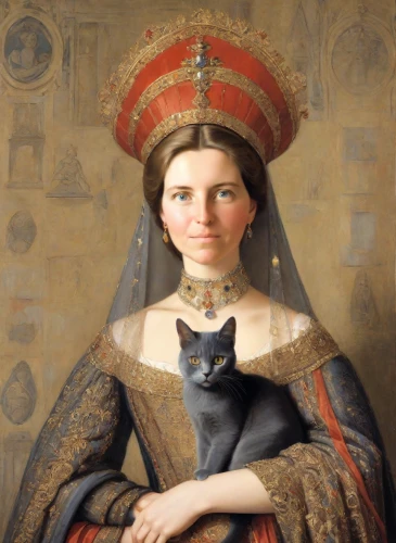 napoleon cat,cat portrait,portrait of christi,cleopatra,gothic portrait,portrait of a woman,sphynx,cat european,portrait of a girl,cat image,girl with dog,the prophet mary,the hat of the woman,cat sparrow,female portrait,ancient egyptian girl,cat,cat mom,victorian lady,priestess
