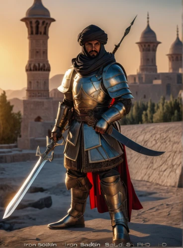 knight armor,ibn tulun,crusader,roman soldier,conquistador,templar,sultan,dwarf sundheim,centurion,castleguard,paladin,massively multiplayer online role-playing game,knight,medieval,genghis khan,heavy armour,ortahisar,knight tent,pure-blood arab,armored,Photography,General,Realistic