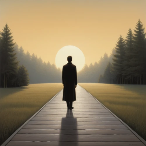 walking man,silhouette of man,world digital painting,the path,pathway,the mystical path,landscape background,the way,man silhouette,vanishing point,background vector,sci fiction illustration,oil painting on canvas,game illustration,guiding light,background image,the wanderer,standing man,digital painting,long road,Art,Artistic Painting,Artistic Painting 48