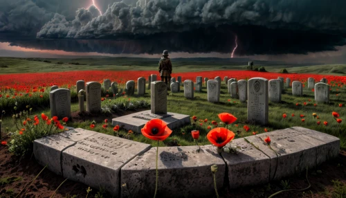 red poppies,poppy field,poppy fields,war graves,poppies in the field drain,field of poppies,photo manipulation,poppies,seidenmohn,the fallen,australian cemetery,remembrance day,poppy flowers,papaver,anzac,soldier's grave,coquelicot,grave stones,red poppy,french military graveyard