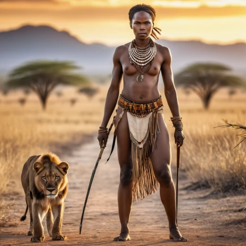 warrior woman,african woman,samburu,aborigine,masai lion,great mara,africa,she feeds the lion,aborigines,african culture,human and animal,afar tribe,east africa,lionesses,lioness,africanis,tsavo,anmatjere women,female lion,kenya,Photography,General,Realistic