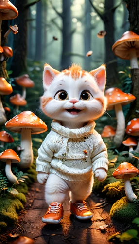 cute cartoon character,cartoon cat,porcelaine,forest animal,gnome,3d fantasy,doll cat,cartoon forest,b3d,cute cat,children's background,cat,cgi,löwchen,white cat,madagascar,3d render,gnomes,cat image,little cat,Photography,General,Cinematic