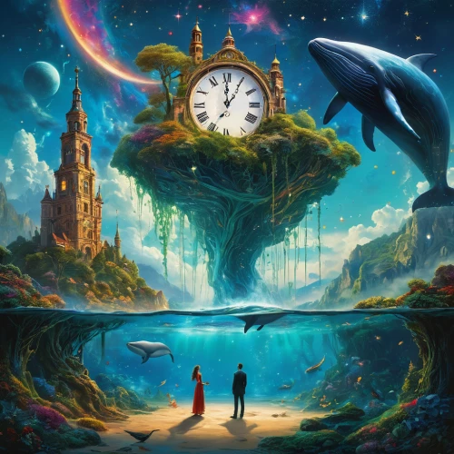 flow of time,out of time,fantasy world,dream world,fantasy picture,fairy world,clocks,3d fantasy,time spiral,fantasy landscape,wonderland,world clock,imagination,time machine,fantasy art,time,other world,time pointing,travelers,alice in wonderland,Conceptual Art,Fantasy,Fantasy 05