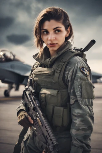 fighter pilot,ammo,military raptor,airman,operator,gi,drone operator,girl with gun,combat medic,strong military,girl with a gun,armed forces,woman holding gun,military person,air combat,military,mercenary,ballistic vest,veteran,the sandpiper combative