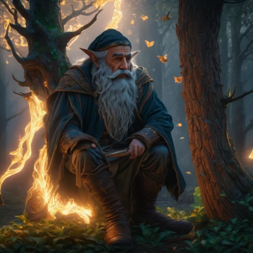 the wizard,gandalf,fantasy portrait,male elf,dwarf sundheim,fantasy picture,magus,wizard,druid,woodsman,gnome,wood elf,fantasy art,scandia gnome,druid grove,farmer in the woods,forest man,jrr tolkien,world digital painting,the wanderer,Photography,General,Fantasy