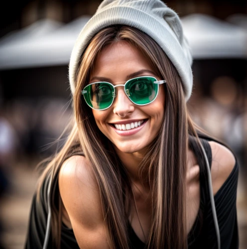 red green glasses,aviator sunglass,girl wearing hat,a girl's smile,ray-ban,sunglasses,color glasses,eye glass accessory,ski glasses,street fashion,sunglass,women fashion,sun glasses,hipster,fashionable girl,silver framed glasses,attractive woman,eyewear,the hat-female,girl portrait