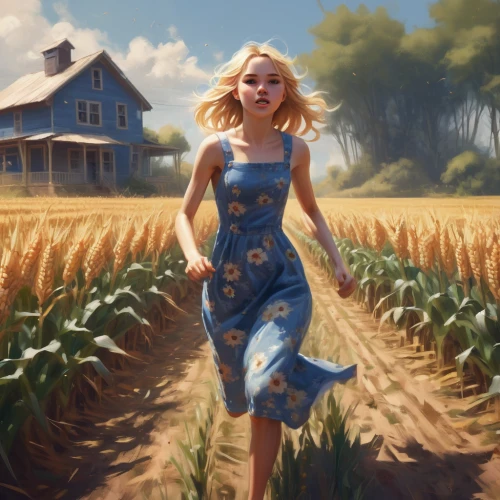 farm girl,wheat field,farm background,sunflower field,wheat fields,country dress,corn field,cornfield,farmer,woman of straw,field of cereals,girl with bread-and-butter,grain field,farm landscape,bed in the cornfield,countrygirl,wheat crops,farming,farm set,prairie,Conceptual Art,Fantasy,Fantasy 01