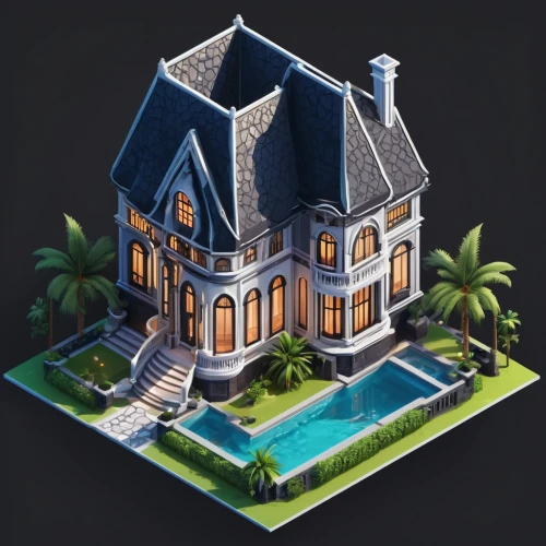 victorian house,pool house,victorian,house pineapple,villa,luxury property,mansion,holiday villa,bungalow,tropical house,house by the water,house roofs,house shape,private house,residential house,house,large home,beach house,residential property,estate agent,Unique,3D,Isometric