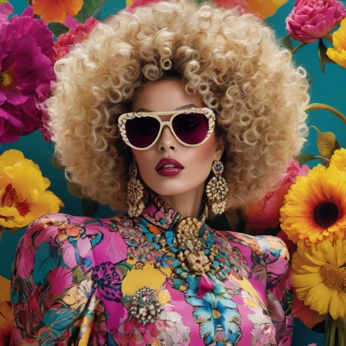 colorful floral,vintage floral,retro flowers,fabulous,flower wall en,floral,vintage fashion,lace round frames,sunglasses,rosa curly,afro,retro woman,in full bloom,vogue,tropical bloom,afroamerican,retro women,afro-american,buddleia,flowery,Photography,Fashion Photography,Fashion Photography 03