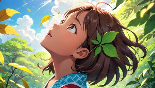 forest clover,studio ghibli,butterfly background,butterfly green,spring leaf background,natura,chasing butterflies,kids illustration,tropical butterfly,clovers,leaf background,vanessa (butterfly),aloha,moana,green summer,little girl in wind,wonder,flora,clover meadow,marie leaf,Anime,Anime,Traditional