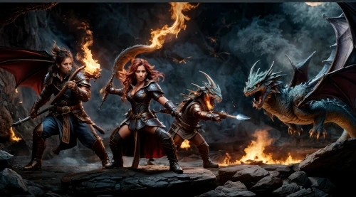 massively multiplayer online role-playing game,heroic fantasy,fantasy art,fantasy picture,dragon slayers,fire background,draconic,dragon fire,dragon slayer,role playing game,dragons,3d fantasy,angels of the apocalypse,tour to the sirens,devilwood,game illustration,music fantasy,dungeons,dark elf,background image