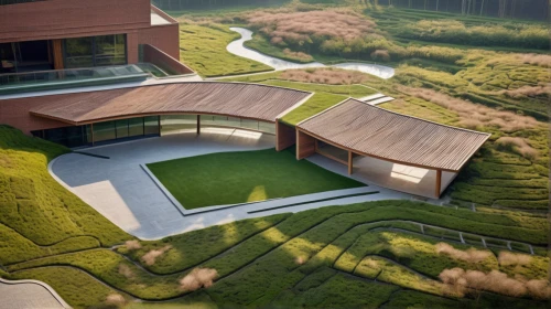 grass roof,turf roof,3d rendering,rice terrace,roof landscape,golf lawn,feng shui golf course,ricefield,artificial grass,landscape design sydney,japanese architecture,terraced,rice paddies,japanese zen garden,landscape designers sydney,eco-construction,render,dunes house,zen garden,chinese architecture,Photography,General,Natural