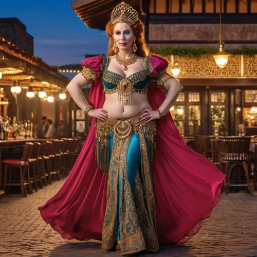 belly dance,merida,aladha,ethnic dancer,princess anna,aladin,ancient costume,celtic queen,arabian,celtic woman,asian costume,miss circassian,aladdin,disney character,turkish culture,bodice,fantasy woman,hoopskirt,traditional costume,cosplay image,Photography,General,Realistic