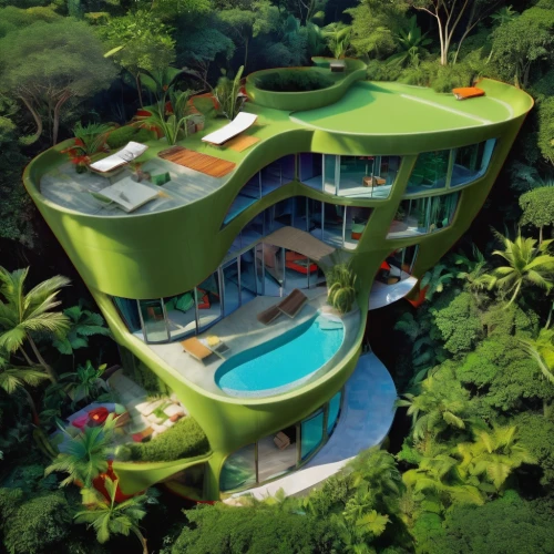 eco hotel,tropical house,tree house hotel,cube stilt houses,dunes house,floating island,tree house,green living,eco-construction,tropical greens,cube house,cubic house,holiday villa,treehouse,island suspended,floating islands,tropical island,holiday complex,tropical jungle,green island