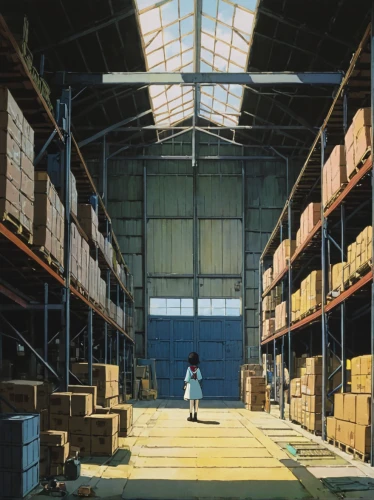 warehouseman,warehouse,empty factory,factory hall,industrial hall,factory,factories,abandoned factory,industrial landscape,dream factory,manufacture,factory bricks,watercolor shops,manufactures,old factory,pallets,industrial plant,heavy water factory,sewing factory,pallet,Illustration,Japanese style,Japanese Style 14