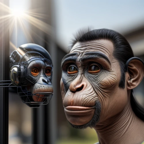chimpanzee,primates,human evolution,common chimpanzee,primate,great apes,three monkeys,chimp,marmoset,mandrill,neanderthals,monkey family,anthropomorphized animals,cercopithecus neglectus,ape,monkeys,reconstruction,the monkey,world digital painting,png sculpture
