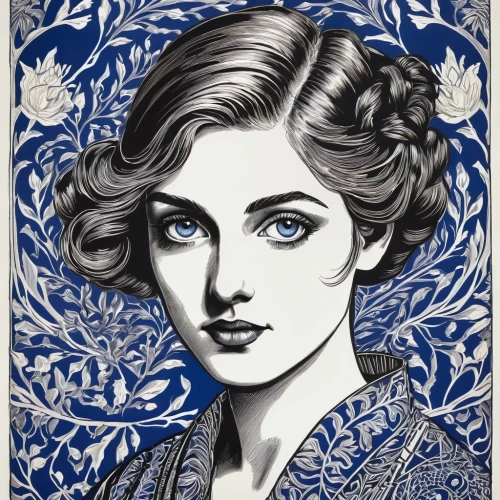 ethel barrymore - female,art deco woman,david bates,art nouveau,lillian gish - female,blue and white porcelain,mucha,twenties women,art nouveau design,mary pickford - female,mazarine blue,cool woodblock images,vintage female portrait,1920s,vintage woman,gardenia,victorian lady,roy lichtenstein,lilian gish - female,art nouveau frame,Art,Artistic Painting,Artistic Painting 50