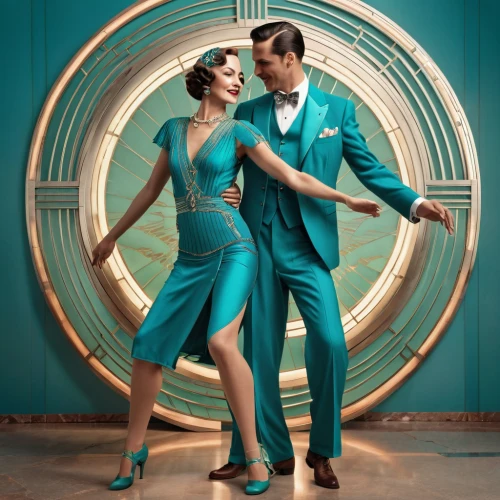 vintage man and woman,roaring twenties couple,art deco background,vintage boy and girl,turquoise wool,art deco,social,ballroom dance,art deco woman,teal and orange,color turquoise,turquoise,art deco frame,roaring twenties,teal,turquoise leather,vintage theme,the ball,dancing couple,courtship,Photography,General,Realistic