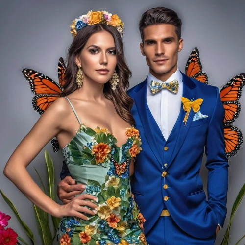 janome butterfly,social,butterfly floral,cupido (butterfly),mazarine blue butterfly,photoshoot butterfly portrait,tropical butterfly,vintage man and woman,boloria,image manipulation,melanargia,beautiful couple,casal,fashion models,passion butterfly,boutonniere,young couple,butterflies,partnerlook,fashion shoot,Photography,General,Realistic