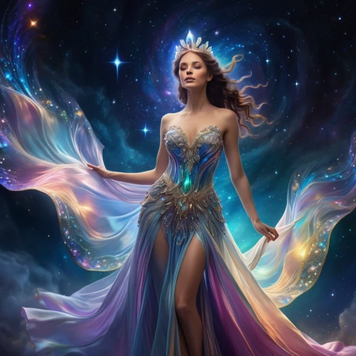 blue enchantress,fairy queen,queen of the night,fantasy picture,fantasy art,zodiac sign libra,fantasy woman,faerie,the enchantress,sorceress,fantasy portrait,horoscope libra,virgo,divine healing energy,the zodiac sign pisces,faery,fairy galaxy,andromeda,priestess,goddess of justice,Photography,General,Cinematic