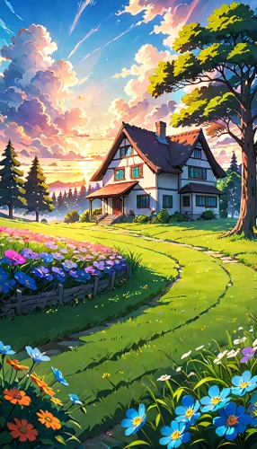 golf course background,home landscape,golf resort,studio ghibli,landscape background,golf landscape,meadow landscape,aurora village,springtime background,idyllic,country estate,clover meadow,summer cottage,golf hotel,rural landscape,the golfcourse,summer meadow,golfcourse,spring background,spring morning,Anime,Anime,Traditional