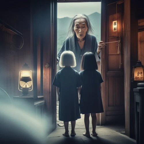 the little girl,the nun,studio ghibli,nanny,digital compositing,little girl and mother,stepmother,the little girl's room,halloween illustration,grandmother,mother,candlemas,sci fiction illustration,haunting,doll's house,halloween and horror,herring family,mother's,world digital painting,halloween 2019,Photography,General,Realistic