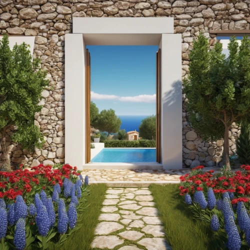 garden door,home landscape,landscape designers sydney,blue door,landscape design sydney,3d rendering,holiday villa,summer border,the threshold of the house,3d background,render,mediterranean,greek island,doorway,home door,capri,blue doors,artificial grass,landscaping,landscape background,Photography,General,Realistic