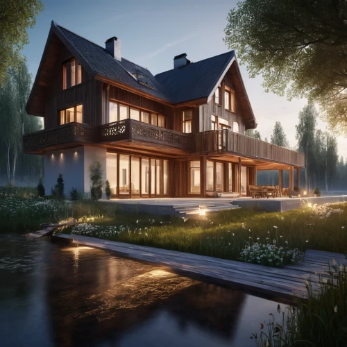 3d rendering,house by the water,house with lake,house in the forest,render,wooden house,modern house,luxury property,beautiful home,timber house,luxury home,eco-construction,summer cottage,new england style house,3d rendered,3d render,chalet,luxury real estate,crown render,smart home,Photography,Artistic Photography,Artistic Photography 15