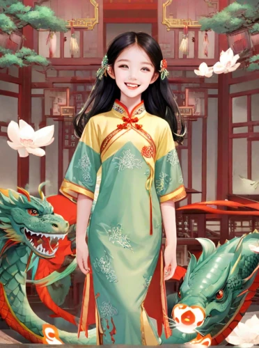 dragon li,chinese dragon,ao dai,happy chinese new year,chinese water dragon,china cny,mulan,chinese art,chinese new year,oriental princess,xuan lian,hanbok,spring festival,dragon boat,golden dragon,wuchang,oriental girl,yangqin,dragon,xizhi