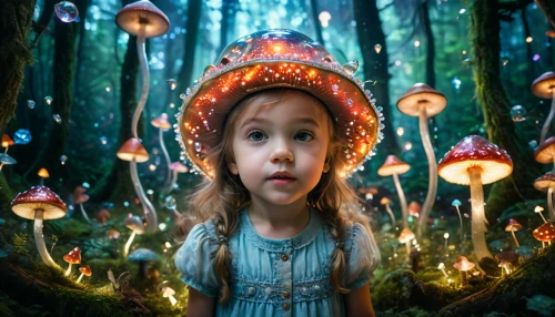 little girl fairy,fairy forest,child fairy,mystical portrait of a girl,children's background,fairy world,little girl with balloons,girl wearing hat,fairy house,enchanted forest,little girl with umbrella,children's fairy tale,fairy village,photoshop manipulation,magical,fireflies,photo manipulation,fantasy picture,photomanipulation,digital compositing,Photography,General,Fantasy