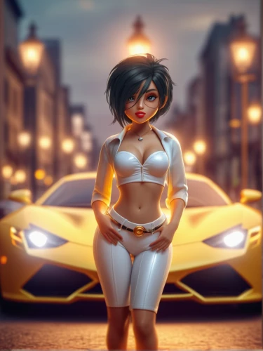 dodge la femme,yellow car,yellow jumpsuit,muscle car cartoon,lamborghini,coquette,automobile racer,world digital painting,retro woman,girl and car,retro girl,jasmine,opel record p1,bumblebee,3d render,car model,zenvo-st,kryptarum-the bumble bee,vesper,yellow,Photography,General,Commercial