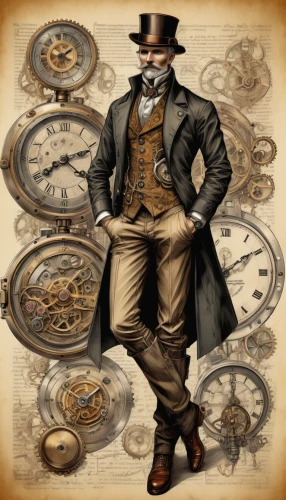 clockmaker,watchmaker,pocket watch,pocket watches,steampunk,mechanical watch,steampunk gears,ornate pocket watch,chronometer,grandfather clock,ladies pocket watch,clockwork,vintage pocket watch,ringmaster,bearing compass,longcase clock,orrery,antique background,barometer,stovepipe hat,Conceptual Art,Fantasy,Fantasy 01