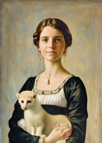 girl with dog,portrait of a girl,girl with cloth,portrait of a woman,young woman,girl with bread-and-butter,vintage female portrait,woman holding pie,woman sitting,girl with cereal bowl,child portrait,bouguereau,young lady,girl with a dolphin,girl in cloth,portrait of christi,victorian lady,woman portrait,artist portrait,girl in a long