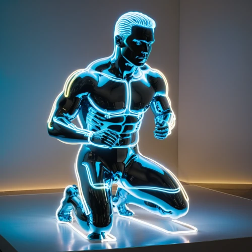 3d figure,3d man,electro,neon body painting,visual effect lighting,3d model,cinema 4d,dr. manhattan,muscle icon,bodybuilding supplement,body building,body-building,sculpt,3d render,biomechanically,light drawing,muscle man,steel man,metal figure,advertising figure,Photography,Artistic Photography,Artistic Photography 09