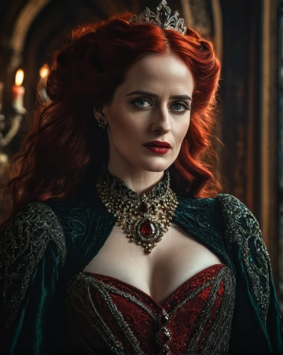 celtic queen,elizabeth i,queen of hearts,gothic portrait,bodice,tudor,vampire woman,merida,gothic woman,victorian lady,the enchantress,gothic fashion,fantasy woman,queen anne,venetia,red-haired,cinderella,vampire lady,regal,redheads,Photography,General,Fantasy