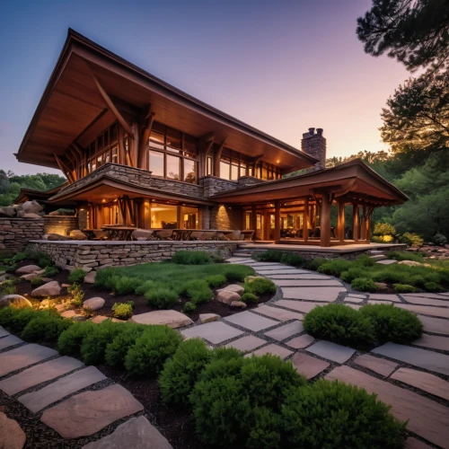 asian architecture,japanese garden ornament,japanese architecture,japanese garden,timber house,log home,mid century house,luxury home,beautiful home,landscape lighting,japanese zen garden,zen garden,dunes house,landscaping,log cabin,house in the mountains,luxury property,wooden house,house in mountains,feng shui golf course,Photography,General,Realistic