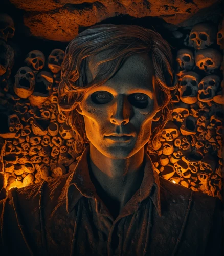 catacombs,day of the dead frame,newt,dark art,digital art,digital artwork,vanitas,purgatory,death mask,carved,photomanipulation,halloween background,digital compositing,candlemaker,dark portrait,lucus burns,macabre,primitive man,haunt,days of the dead,Photography,General,Fantasy