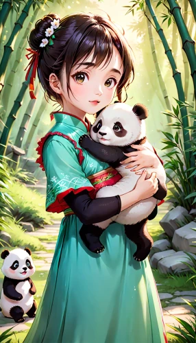 chinese panda,giant panda,little panda,panda,wuchang,kawaii panda,pandas,panda bear,bamboo flute,baby panda,game illustration,lun,xing yi quan,kawaii panda emoji,ursa,panda cub,chinese background,yuan,oliang,yuanyang,Anime,Anime,Realistic