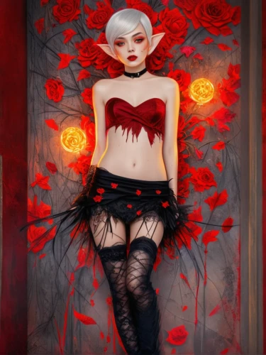 black rose hip,red rose,vampire lady,red roses,vampire woman,black rose,gothic fashion,porcelain rose,queen of hearts,valentine pin up,red petals,marionette,bleeding heart,gothic woman,blood clover,red carnation,red spider lily,romantic rose,rosebushes,widow flower,Photography,General,Fantasy