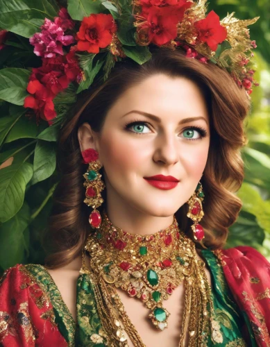russian folk style,girl in a wreath,beautiful girl with flowers,miss circassian,traditional costume,ukrainian,princess anna,iranian nowruz,girl in flowers,floral wreath,celtic queen,thracian,folk costumes,folk costume,wreath of flowers,novruz,nowruz,indian bride,celtic woman,flower garland