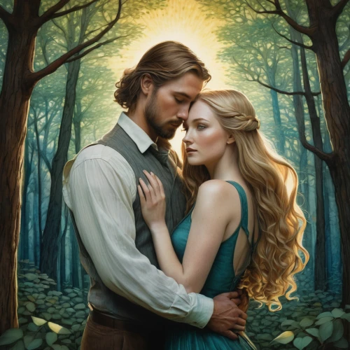 romantic portrait,romance novel,adam and eve,love in the mist,fantasy picture,young couple,fantasy portrait,flightless bird,amorous,a fairy tale,beautiful couple,romantic scene,waltz,entwined,gothic portrait,ballroom dance,yearnings,fairy tale,shepherd romance,jessamine,Illustration,Abstract Fantasy,Abstract Fantasy 19