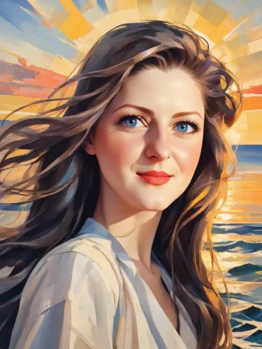 girl on the boat,oil painting,oil painting on canvas,world digital painting,photo painting,romantic portrait,digital painting,portrait background,girl on the river,art painting,the sea maid,mystical portrait of a girl,girl portrait,painting technique,the wind from the sea,oil on canvas,girl with a dolphin,celtic woman,fantasy portrait,at sea