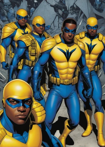 x-men,x men,xmen,kryptarum-the bumble bee,marvel comics,collectible action figures,comic characters,scarabs,cyclops,storm troops,yellow and blue,defense,wall,assemble,high-visibility clothing,comic books,crime fighting,lancers,saline,aa,Illustration,American Style,American Style 08